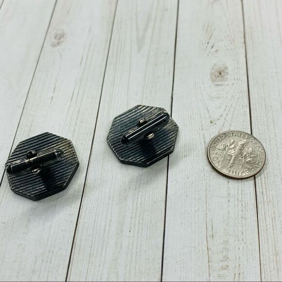 Gunmetal Octagon Cufflinks  - Picture 2 of 2